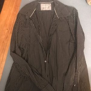 Black & Grey Button-Up